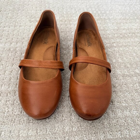 Softwalk Samara Leather Mary Jane Flats - Brown, Size 7M - Picture 3 of 4